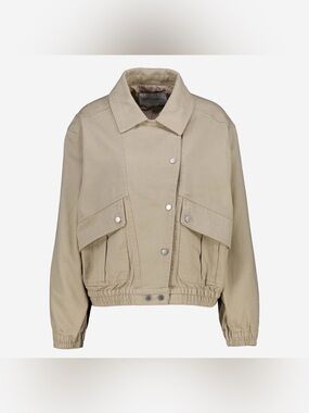 Rebecca Minkoff Cotton Denim Cargo Jacket With Snap Buttons
